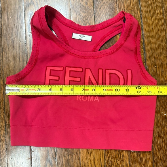💋Fendi Bold Red Sports Bra, Size EU 42 or US Medium - Picture 10 of 12
